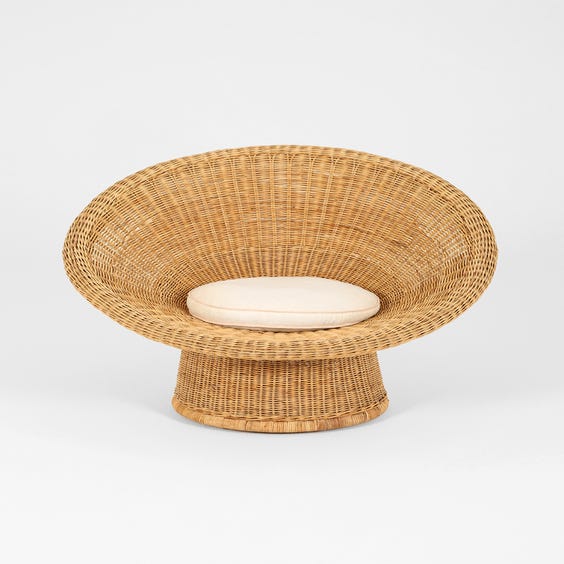 image of Circular wicker armchair