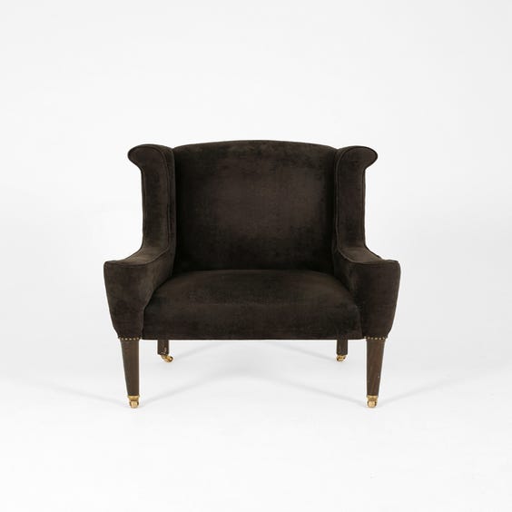 image of Dark grey Chenille scroll armchair