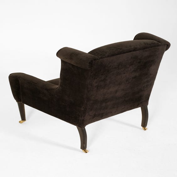 image of Dark grey Chenille scroll armchair
