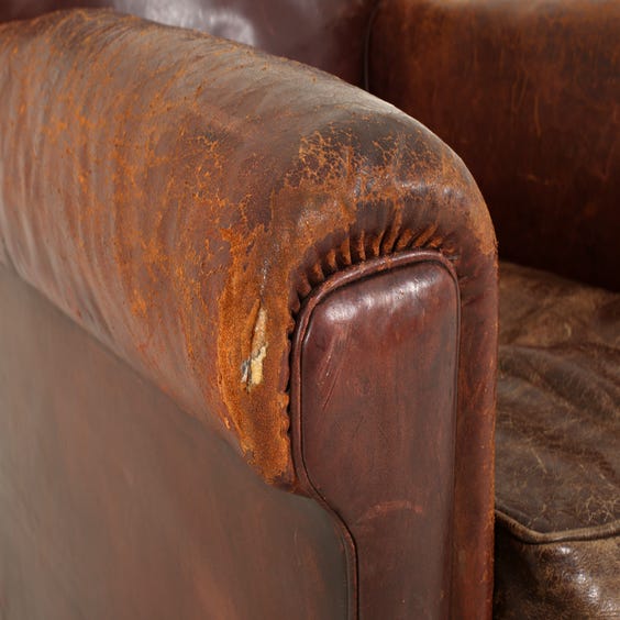 image of Vintage brown leather armchair