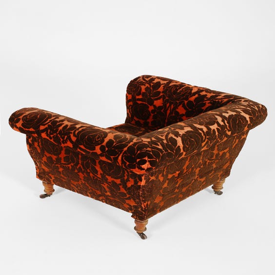 image of Vintage burnt orange velvet  chair