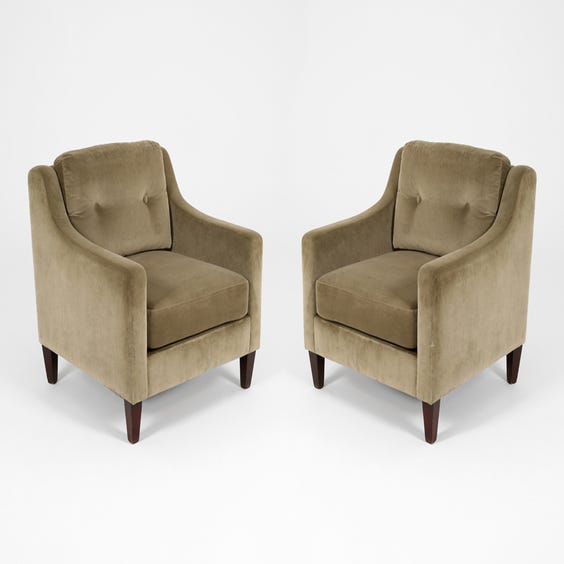 image of Pewter grey velvet armchair