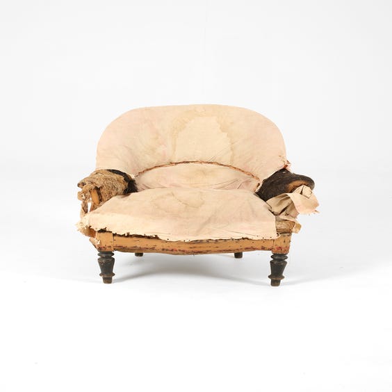 image of Vintage french pink unupholstered chair