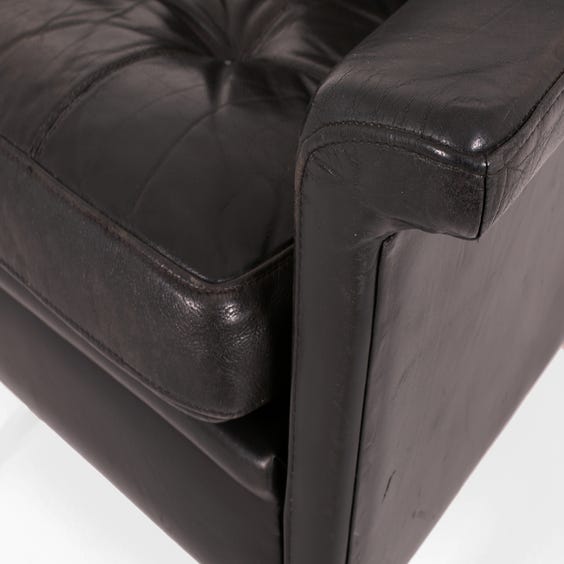 image of Danish black leather armchair