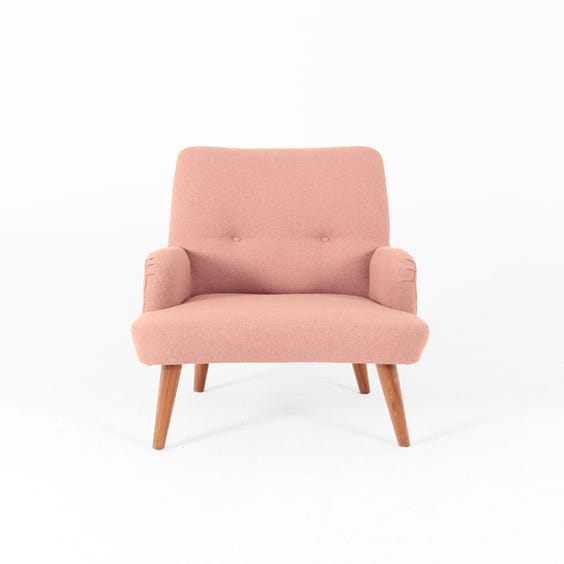 image of Dusky pink wool armchair