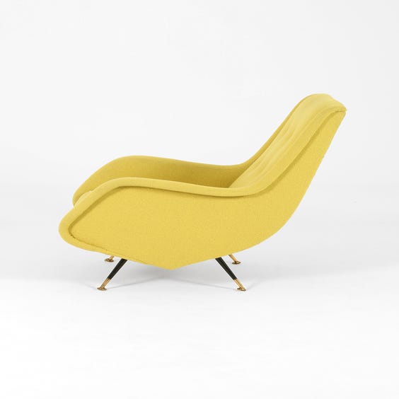 image of Midcentury acid yellow Italian armchair