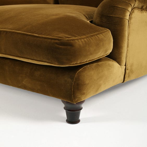 image of Modern moss brown velvet armchair