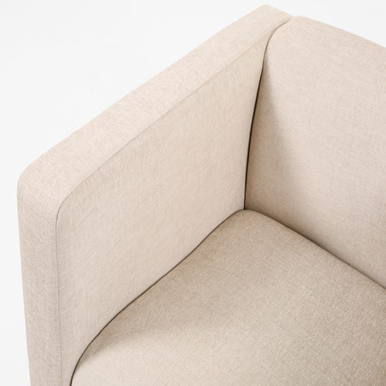 image of Modern grey textured linen armchair