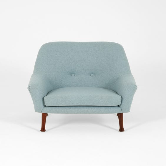 image of Midcentury powder blue armchair