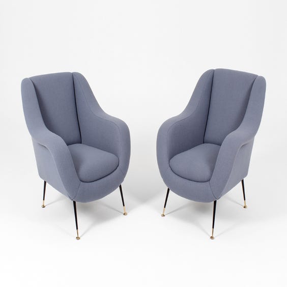image of Midcentury Airforce blue Armchair