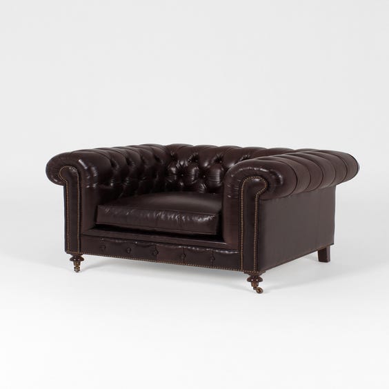 image of Traditional leather Chesterfield armchair