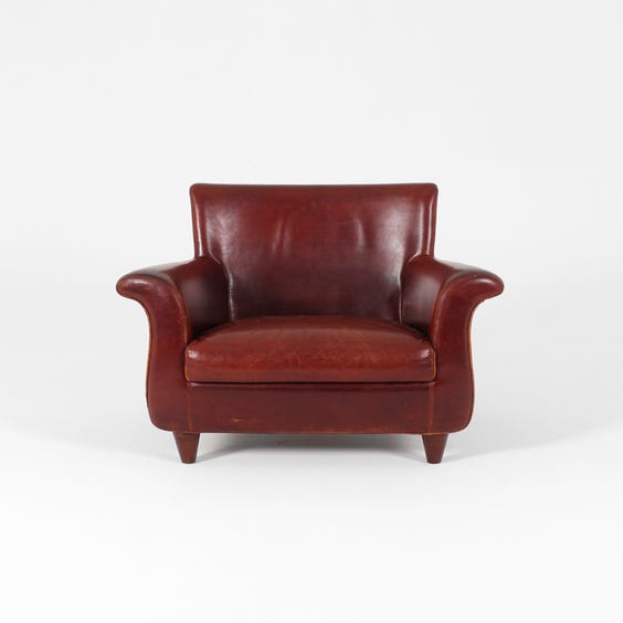 image of Vintage oxblood leather club armchair