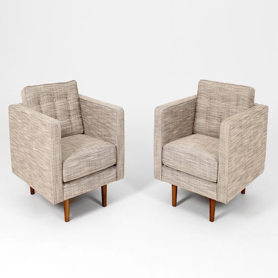 image of Modern pale grey square armchair