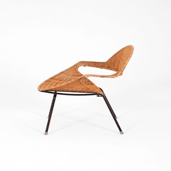 image of Midcentury natural rattan circular chair