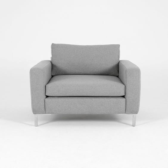 image of Modern grey wool armchair