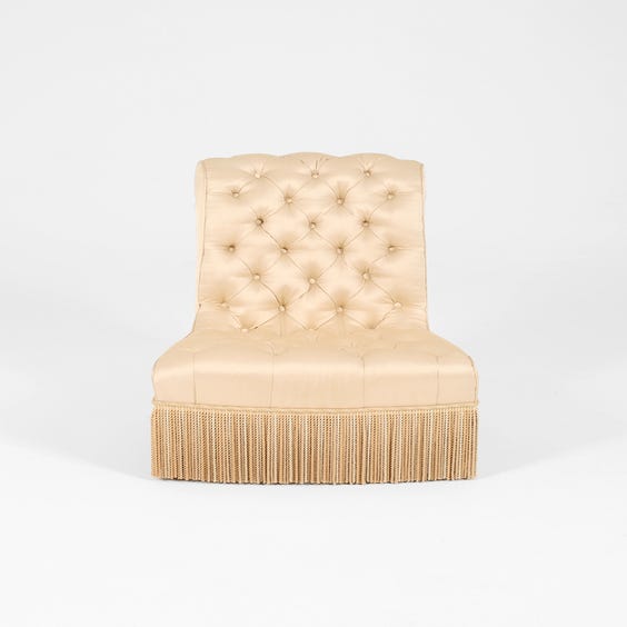 image of French ivory satin armchair