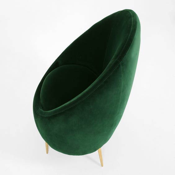 image of Emerald velvet tub armchair