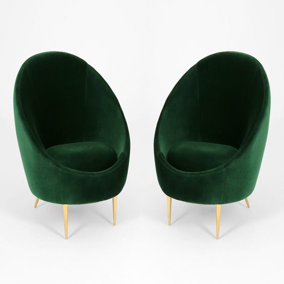 image of Emerald velvet tub armchair