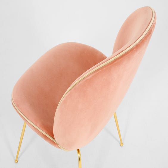 image of Blush pink velvet Beetle chair