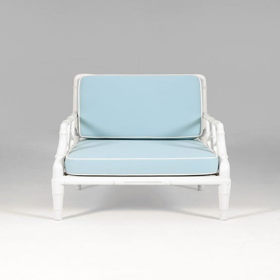 image of French white bamboo armchair