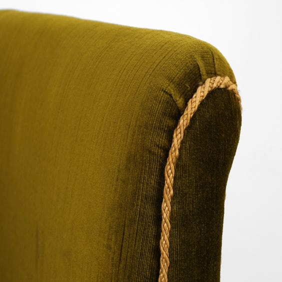 image of Green velvet corner armchair