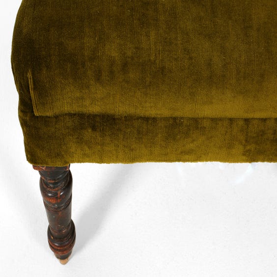 image of Green velvet corner armchair