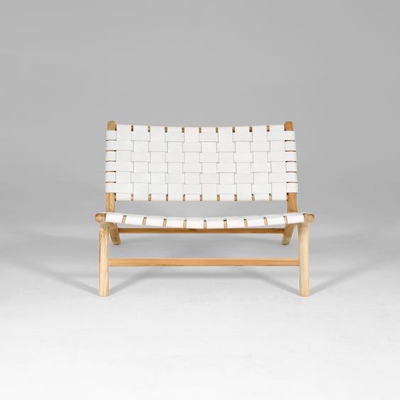 image of Bleached white leather chair