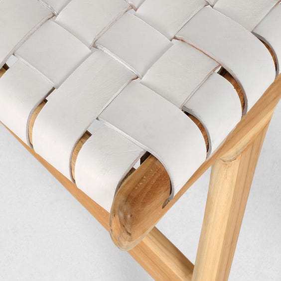 image of Bleached white leather chair