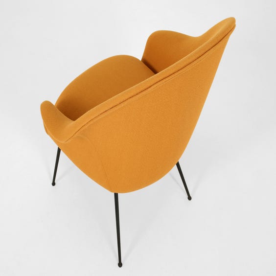 image of Midcentury mustard wool Bat chair