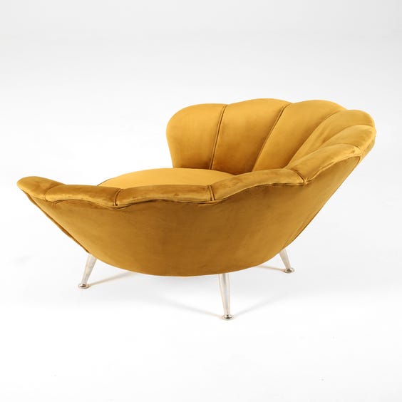 image of Midcentury scallop back tub armchair