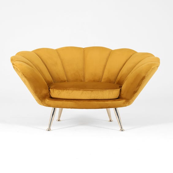 image of Midcentury scallop back tub armchair