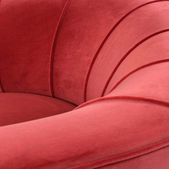 image of Midcentury raspberry back tub armchair