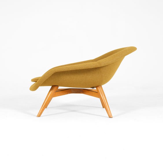 image of Lime gold wool tub chair