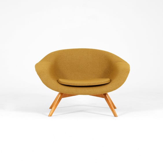 image of Lime gold wool tub chair