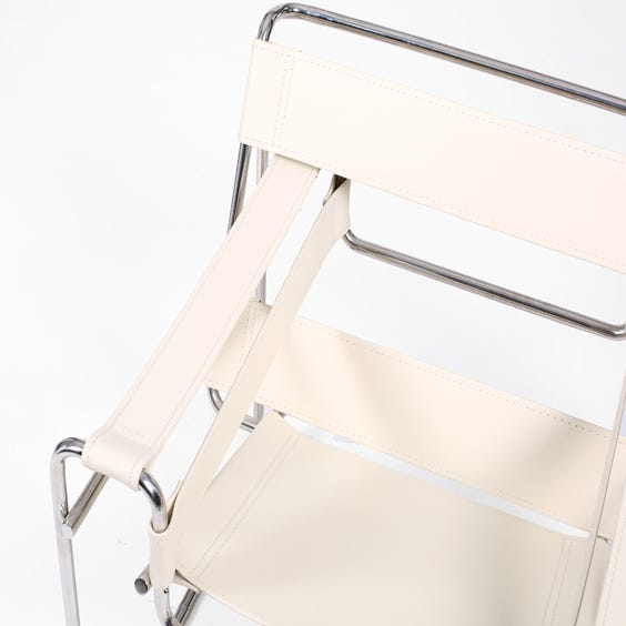image of Cream leather 'Wassily' armchair