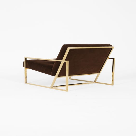 image of 1970s chocolate brown velvet armchair