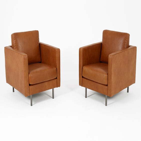 image of Tan leather armchair
