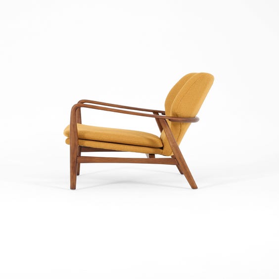 image of Midcentury walnut frame armchair