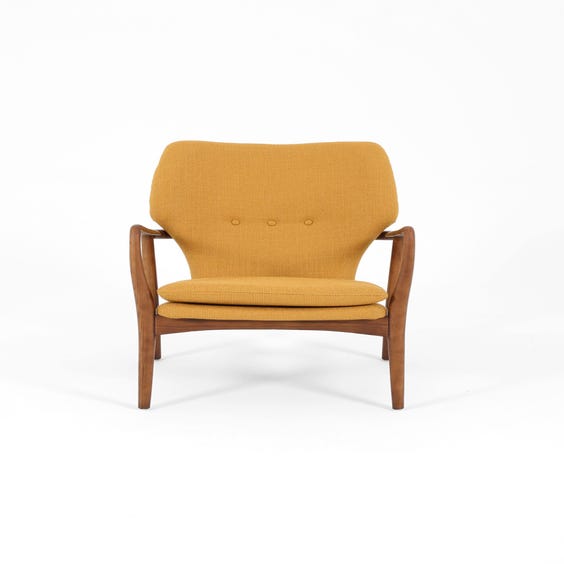 image of Midcentury walnut frame armchair
