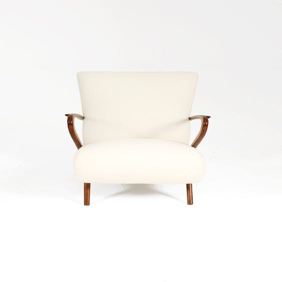 image of Italian off white wool armchair