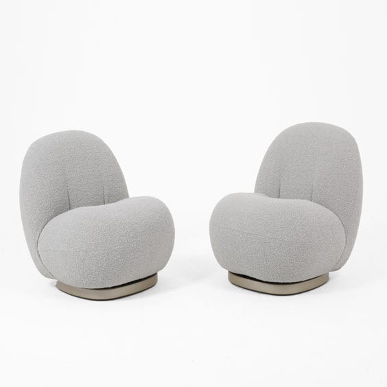 image of Dove grey bouclé lounge chair