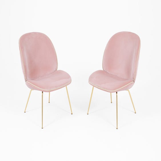 image of Powder pink velvet Beetle chair