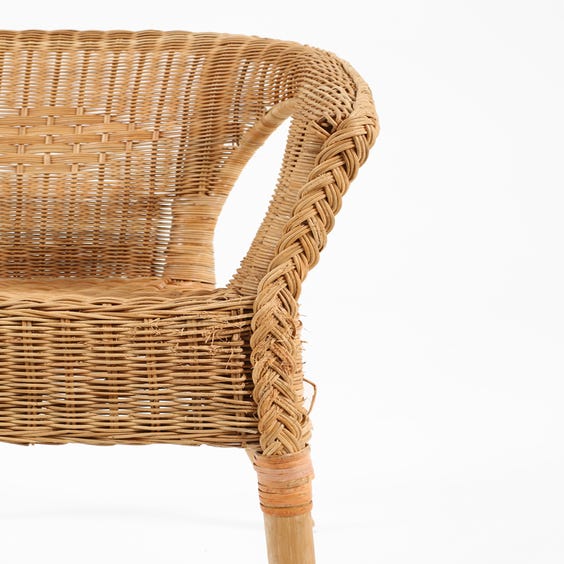 image of Natural woven wicker chair