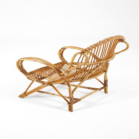 image of Midcentury French rattan armchair