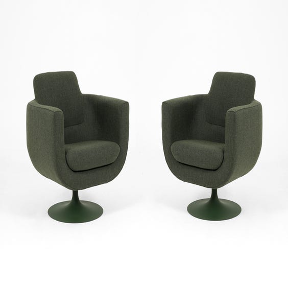 image of Forest green swivel tub chair