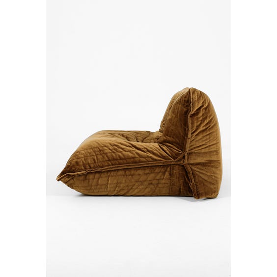 image of Bronze velvet low lounge chair