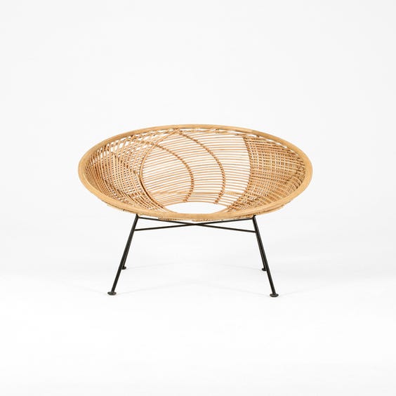 image of Midcentury circular rattan chair
