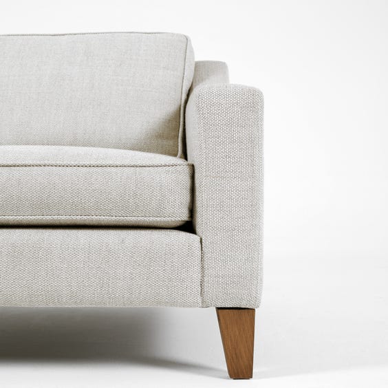 image of Off white and grey woven armchair