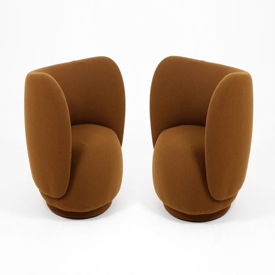 image of Postmodern cocoa brown tub chair