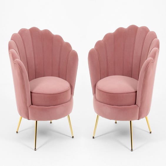 image of Dusky pink scallop chair